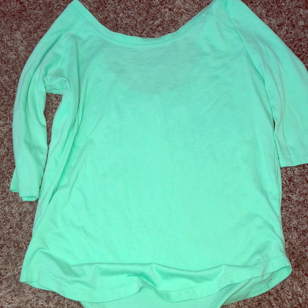Lime green 3/4 sleeve Fabletics top